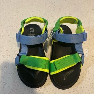 GAP Blue and Green Sandals with Adjustable Canvas Straps
